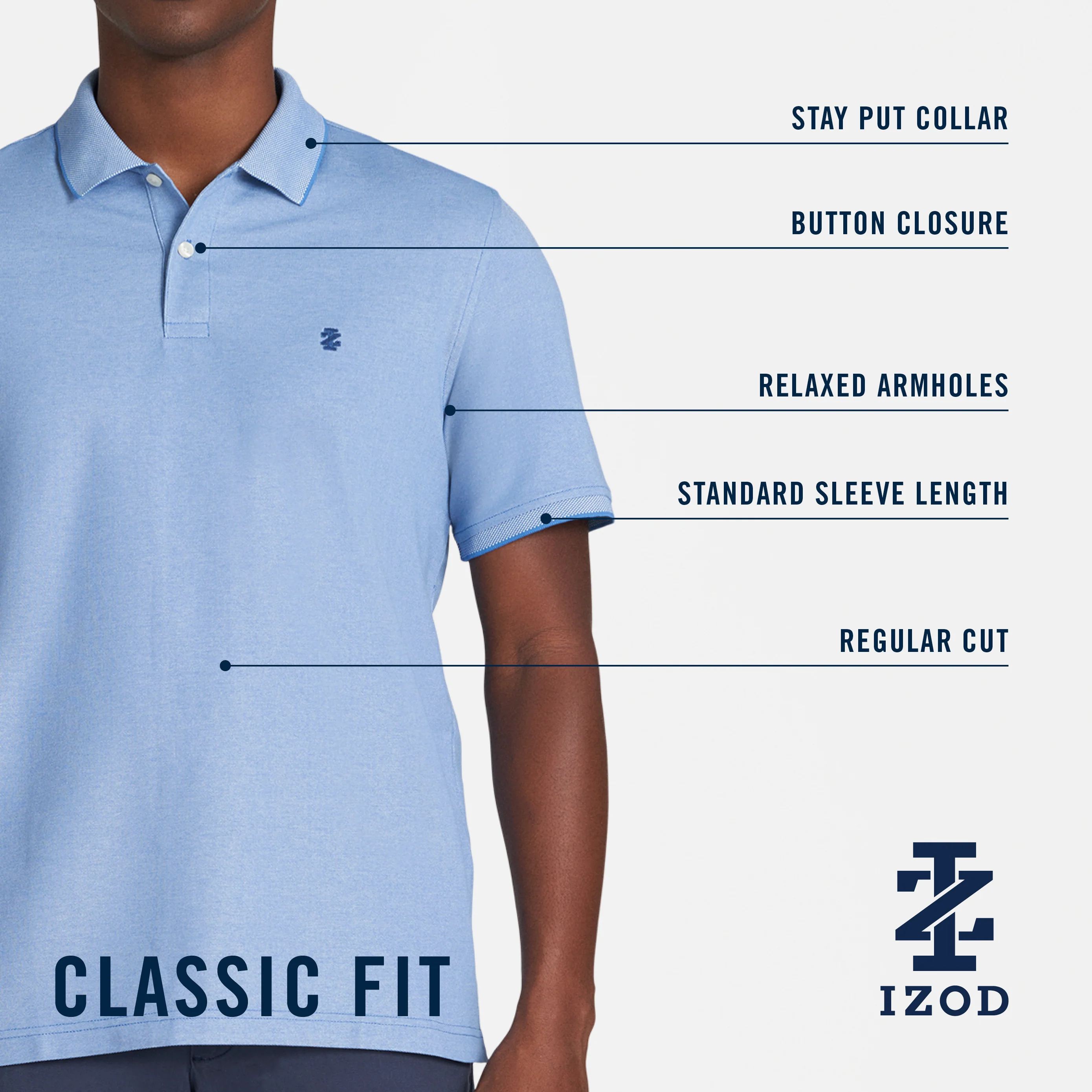 ADVANTAGE PERFORMANCE STRIPED POLO - MEDIEVAL BLUE - Image 5