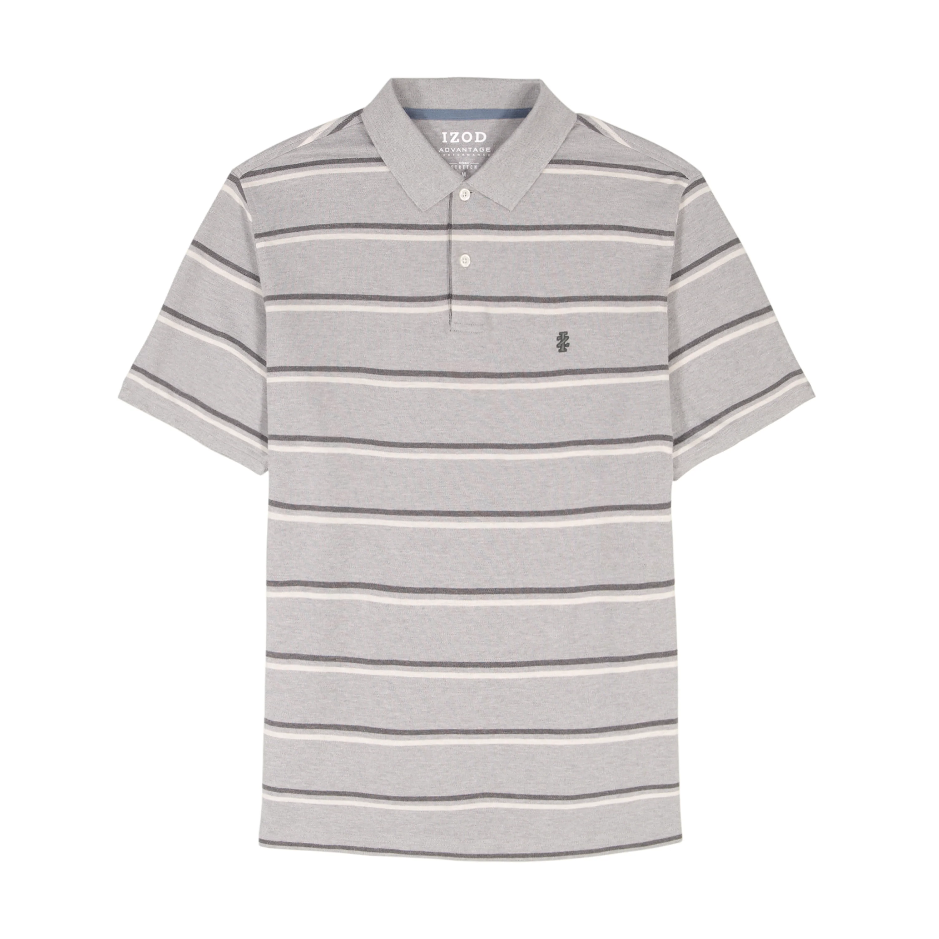 ADVANTAGE PERFORMANCE STRIPED POLO - GREY HEATHER - Image 4