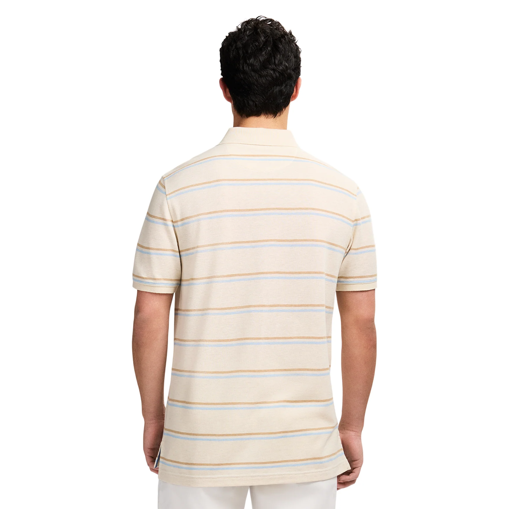 ADVANTAGE PERFORMANCE STRIPED POLO - ROCK HTHR - Image 3