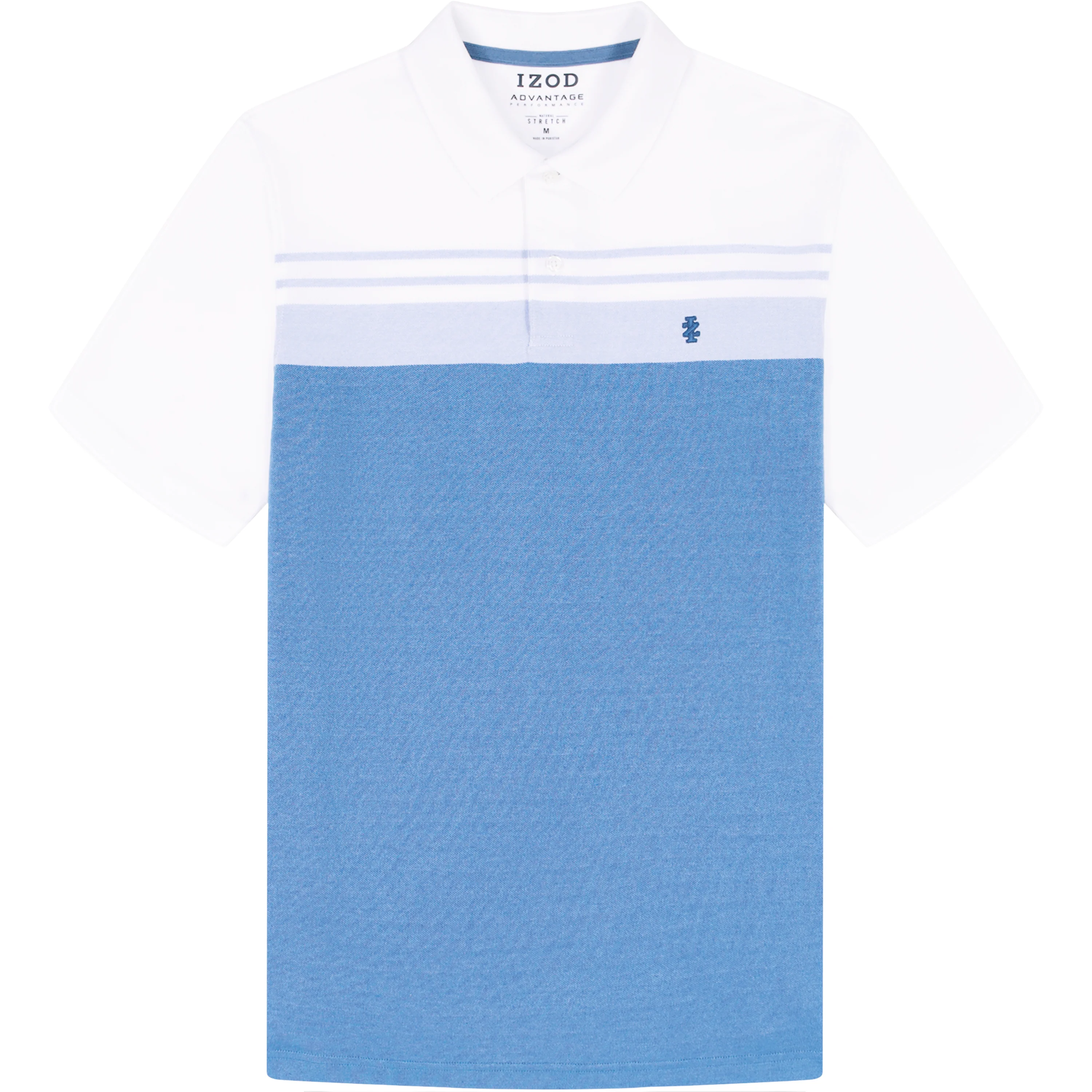 BIG & TALL ADVANTAGE PERFORMANCE STRIPED POLO - BRIGHT WHITE - Image 4