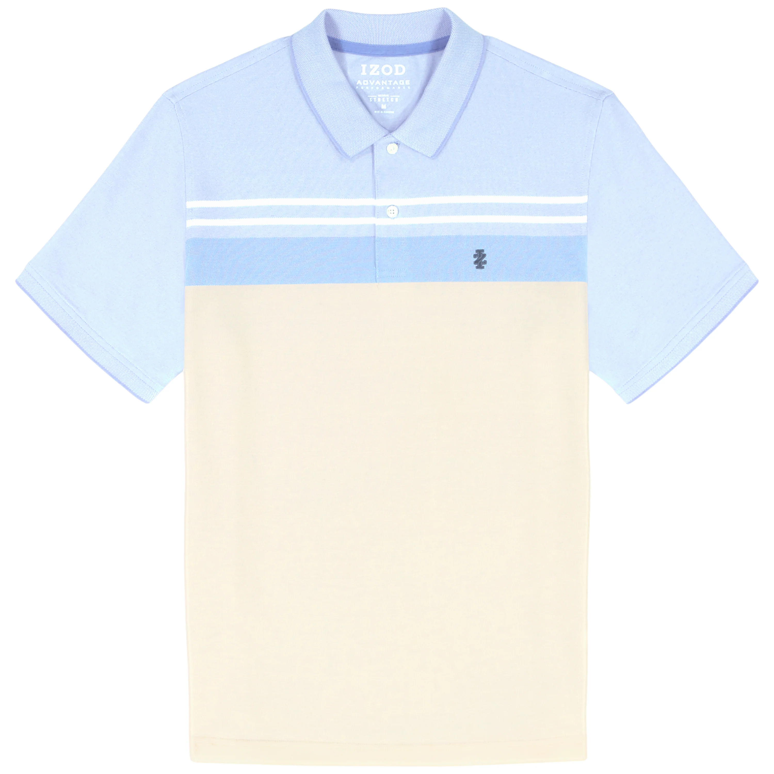 BIG & TALL ADVANTAGE PERFORMANCE STRIPED POLO - CORNFLOWER BLUE - Image 4