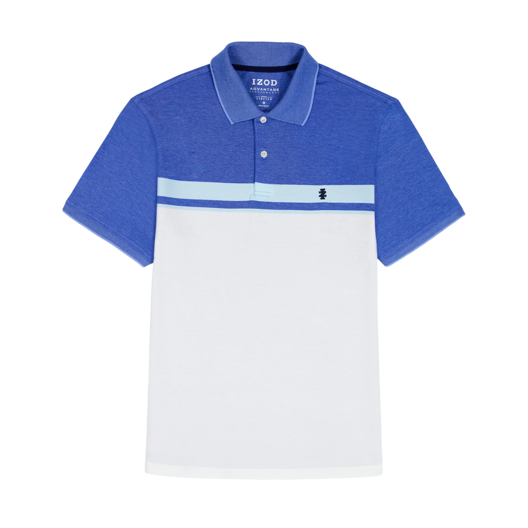 ADVANTAGE PERFORMANCE STRIPED POLO - CORNFLOWER BLUE - Image 5