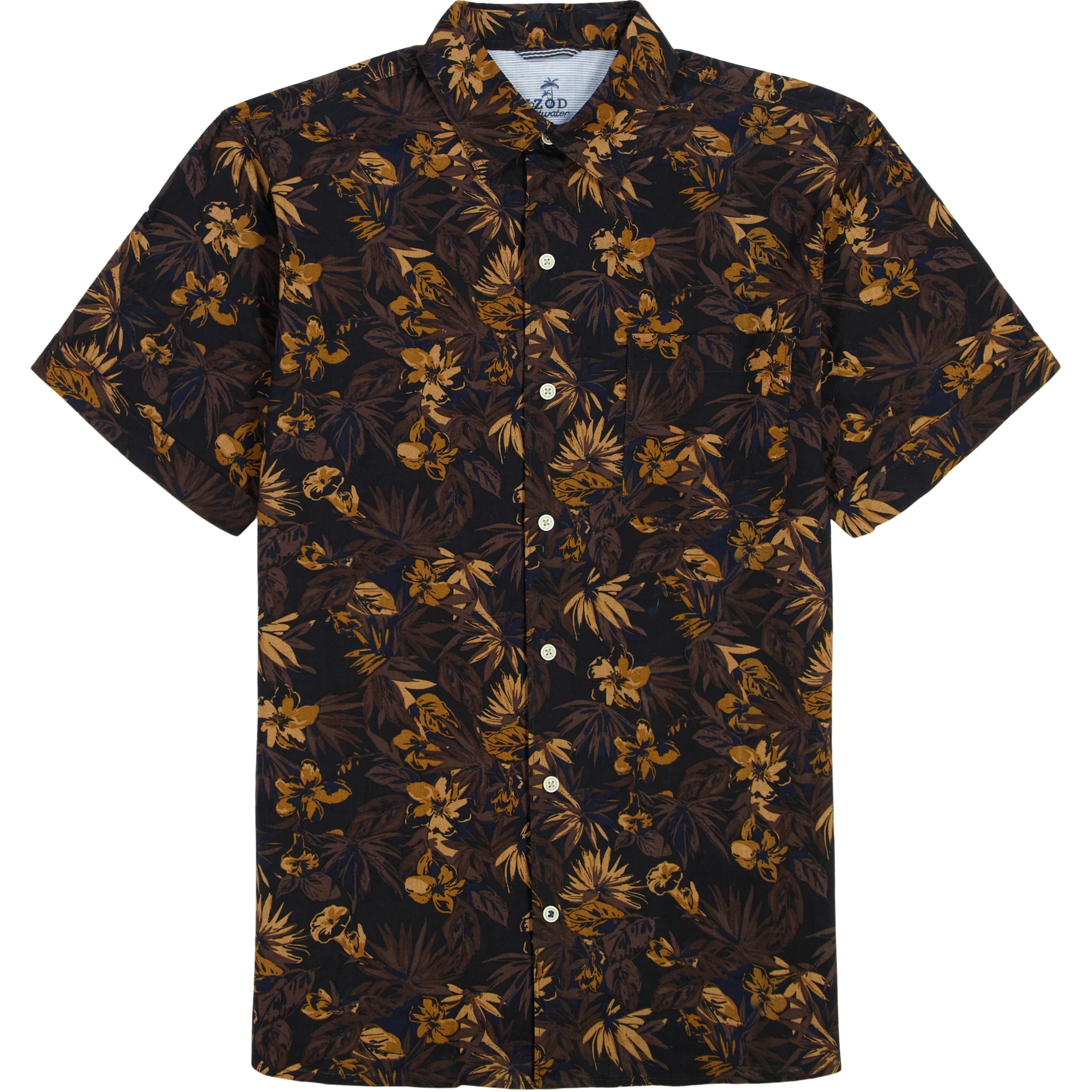 DOCKSIDE CHAMBRAY SHORT SLEEVE PRINTED BUTTON DOWN SHIRT - CAVIAR - Image 5