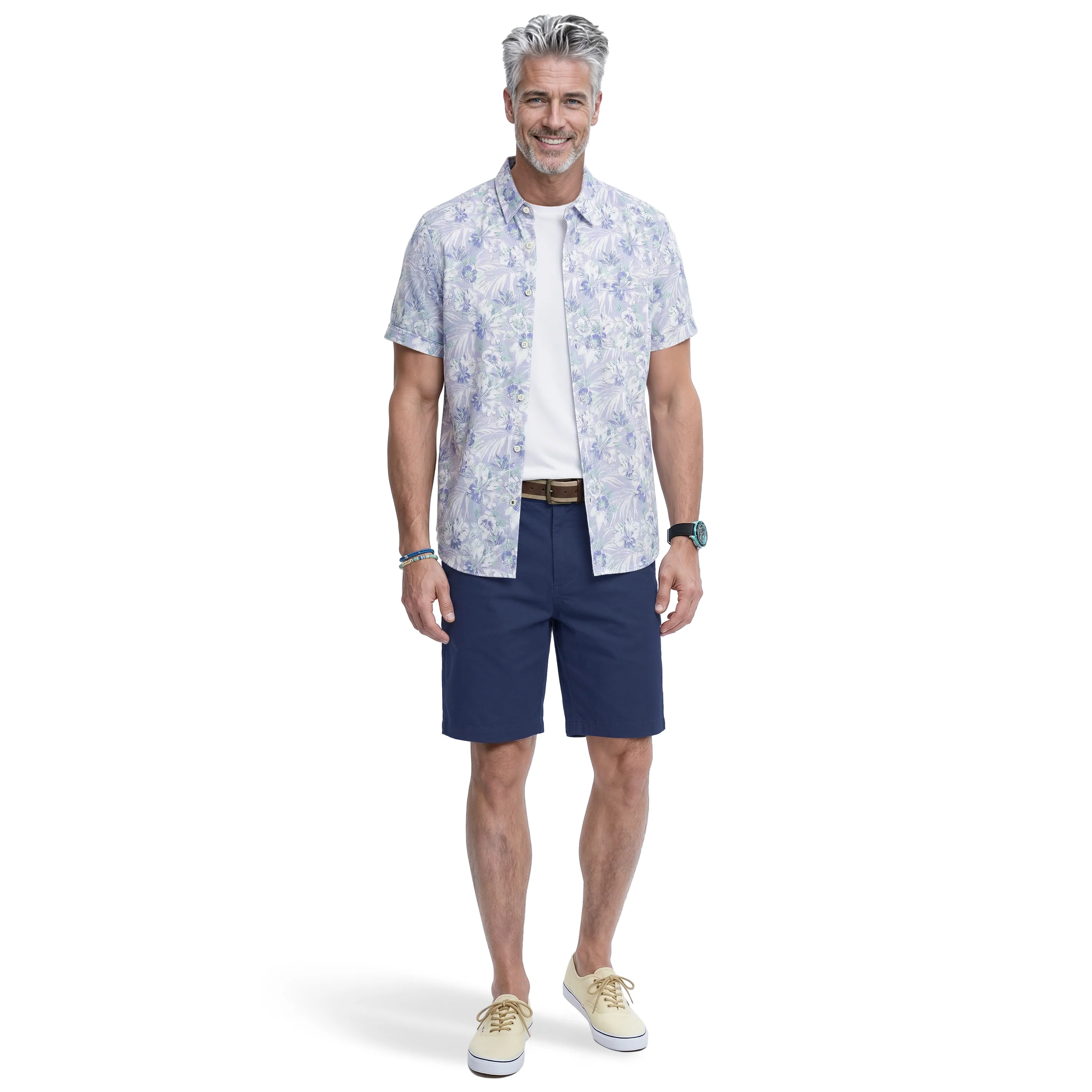 DOCKSIDE CHAMBRAY S/S PRINTED BUTTON-DOWN SHIRT - CHAMBRAY BLUE - Image 2