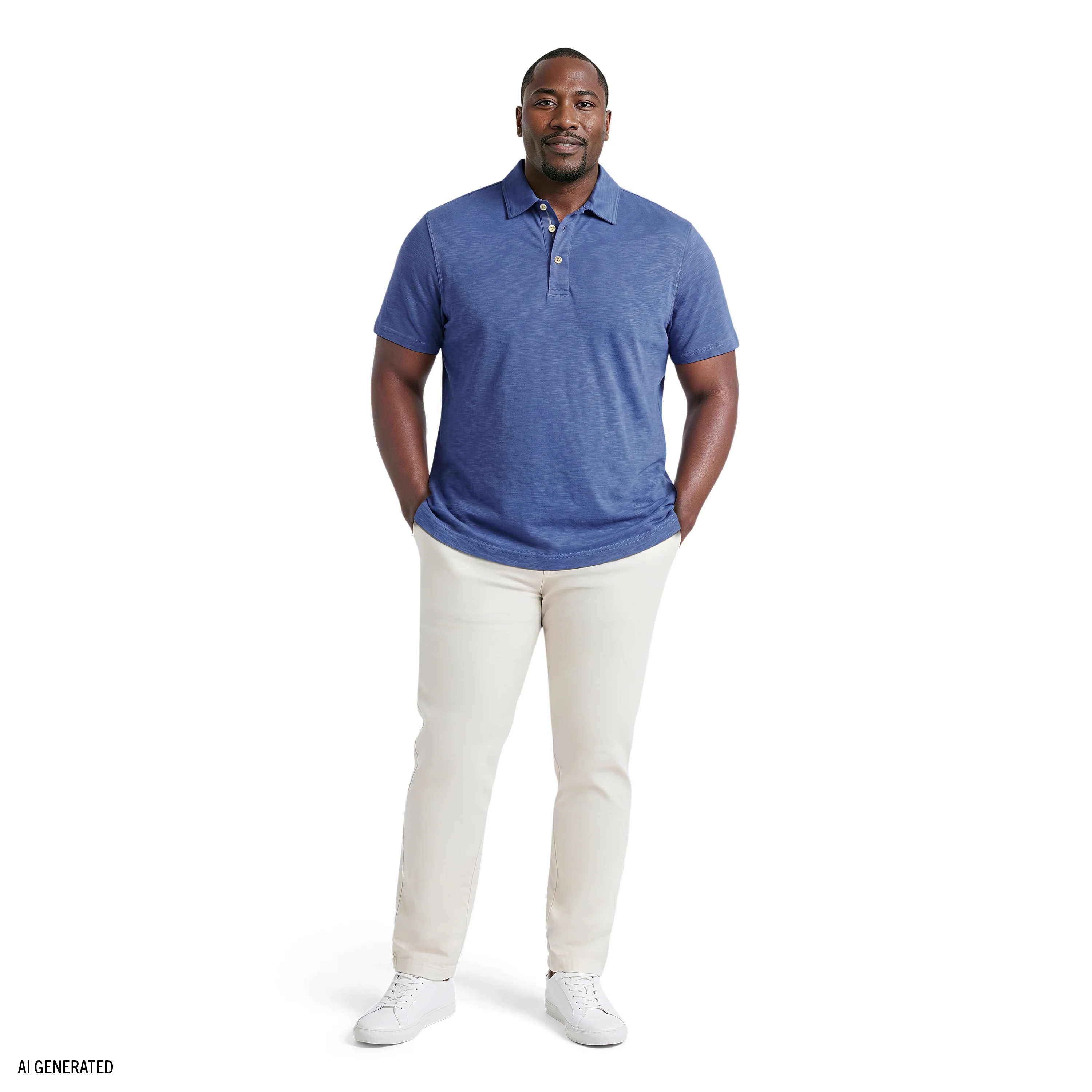 BIG & TALL DOCKSIDE SLUB S/S POLO - TRUE NAVY - Image 2