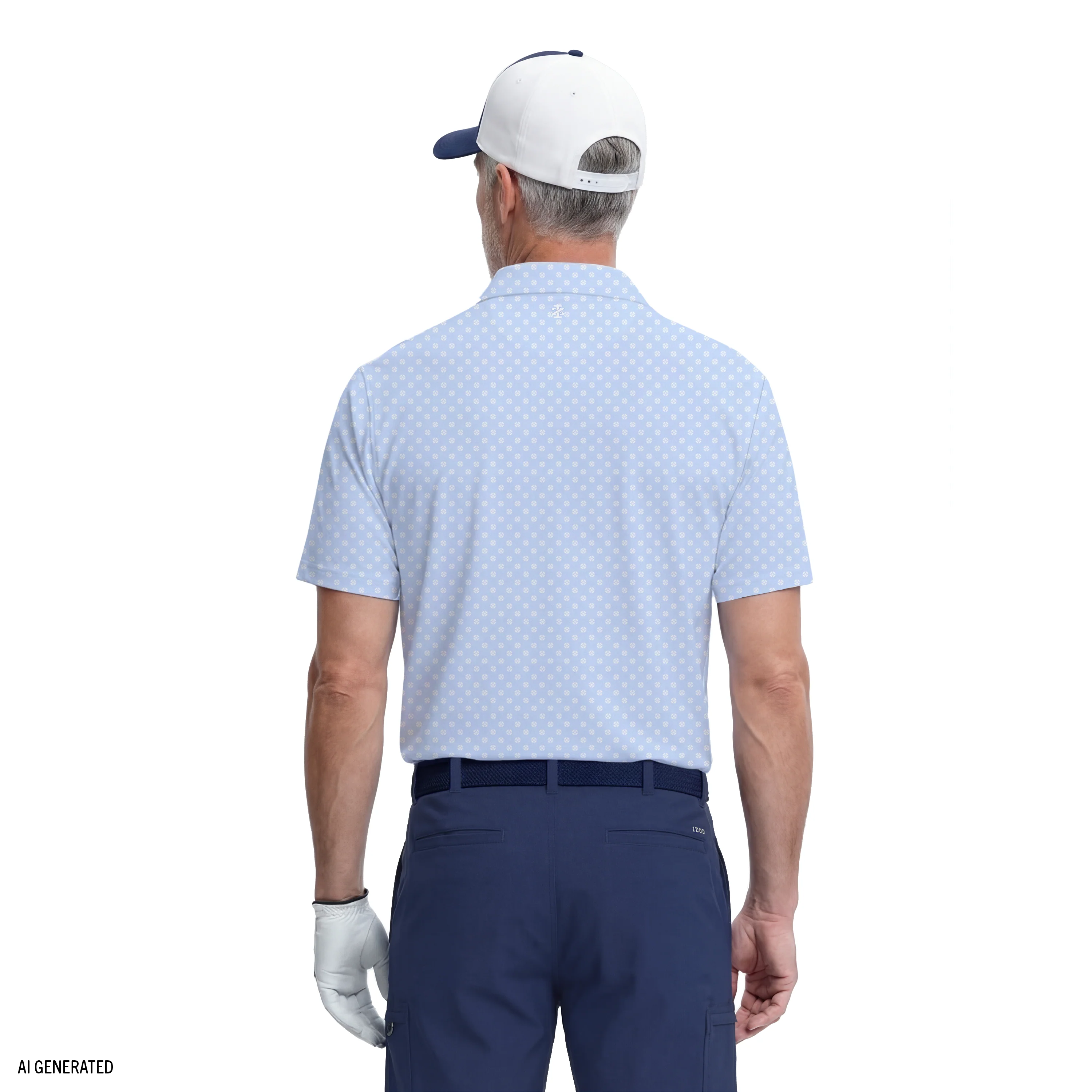 GOLF SWINGFLEX ELITE PRINTED POLO - PLACID BLUE - Image 4