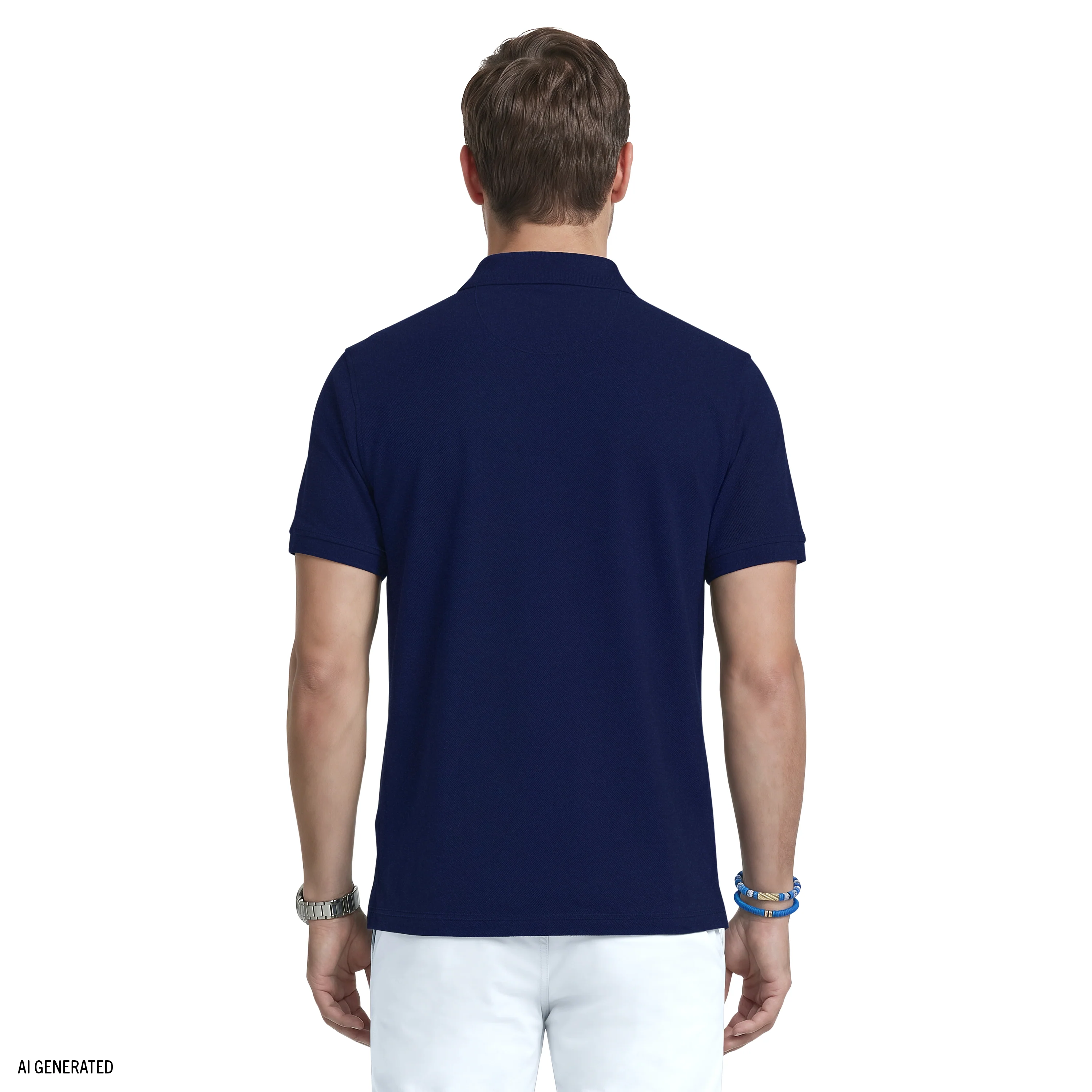 INTERLOCK SHORT SLEEVE POLO - MEDIEVAL BLUE - Image 3