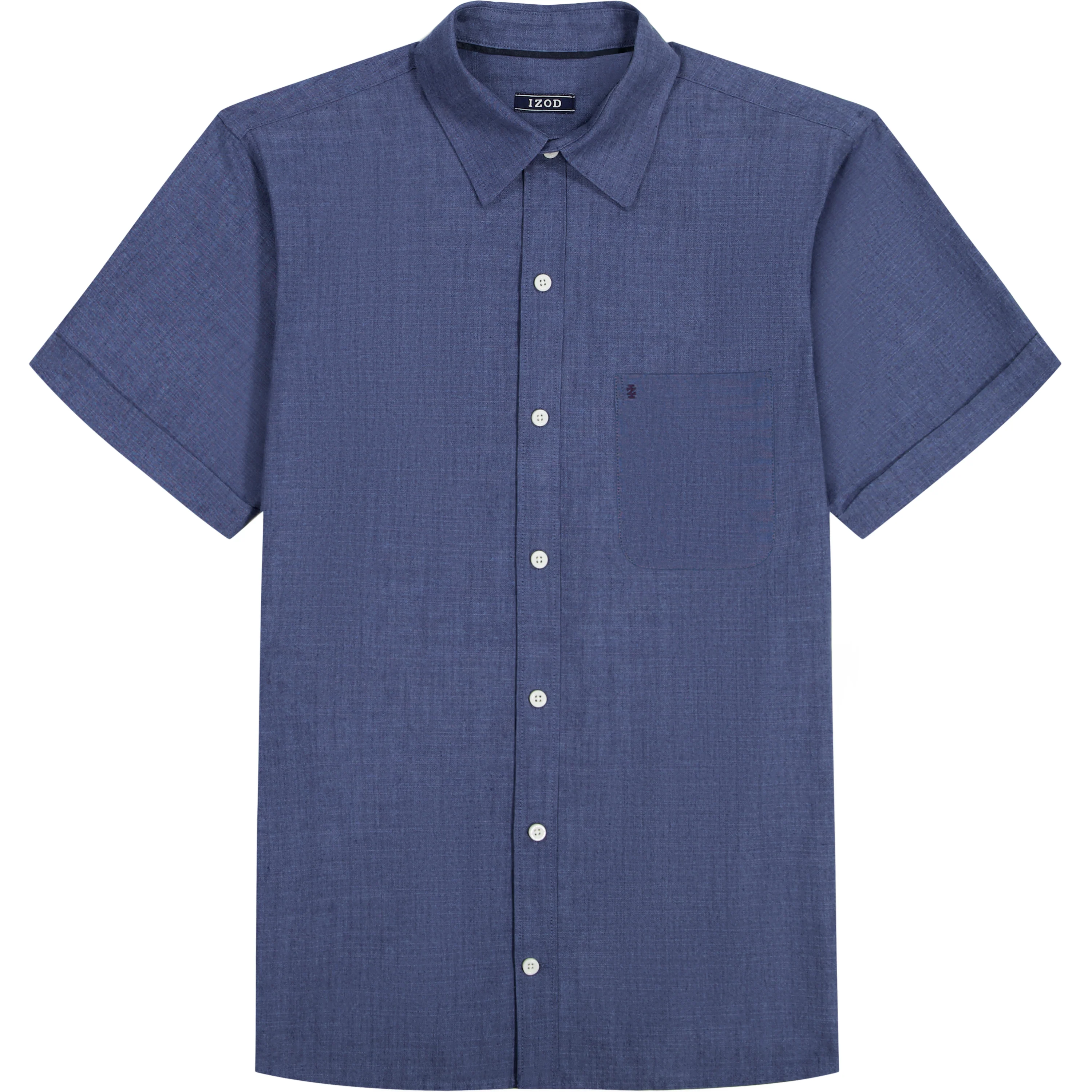 LUXURY SHORT SLEEVE BUTTON DOWN SHIRT - MEDIEVAL BLUE - Image 5