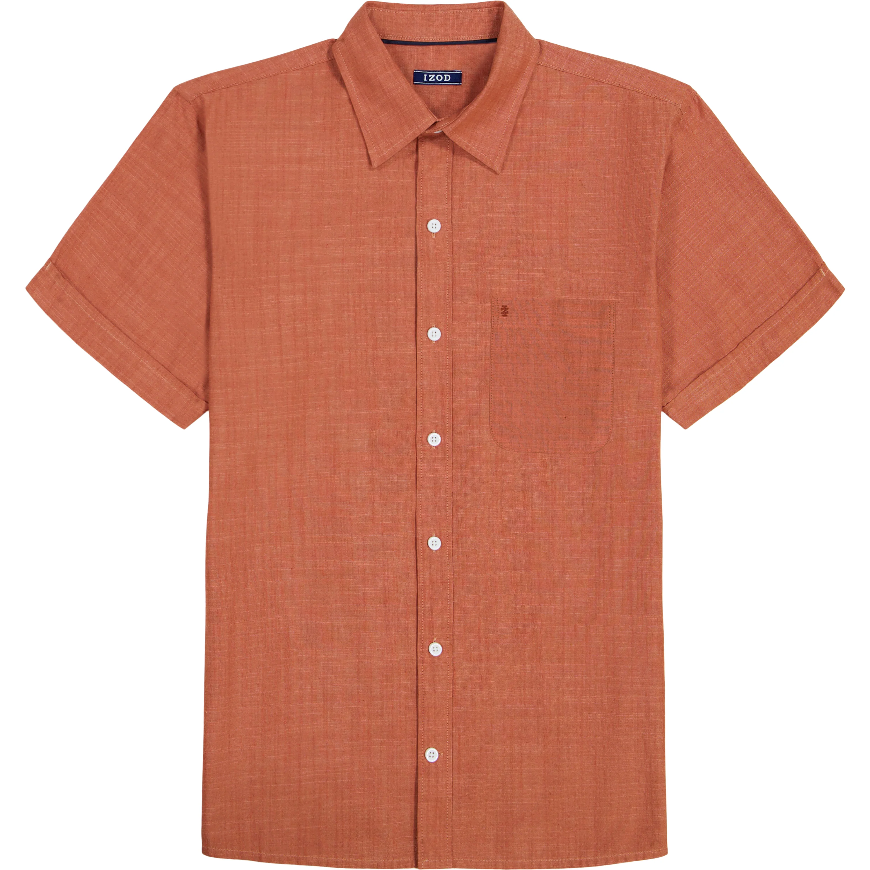 LUXURY SHORT SLEEVE BUTTON DOWN SHIRT - POTTERS CLAY - Image 5