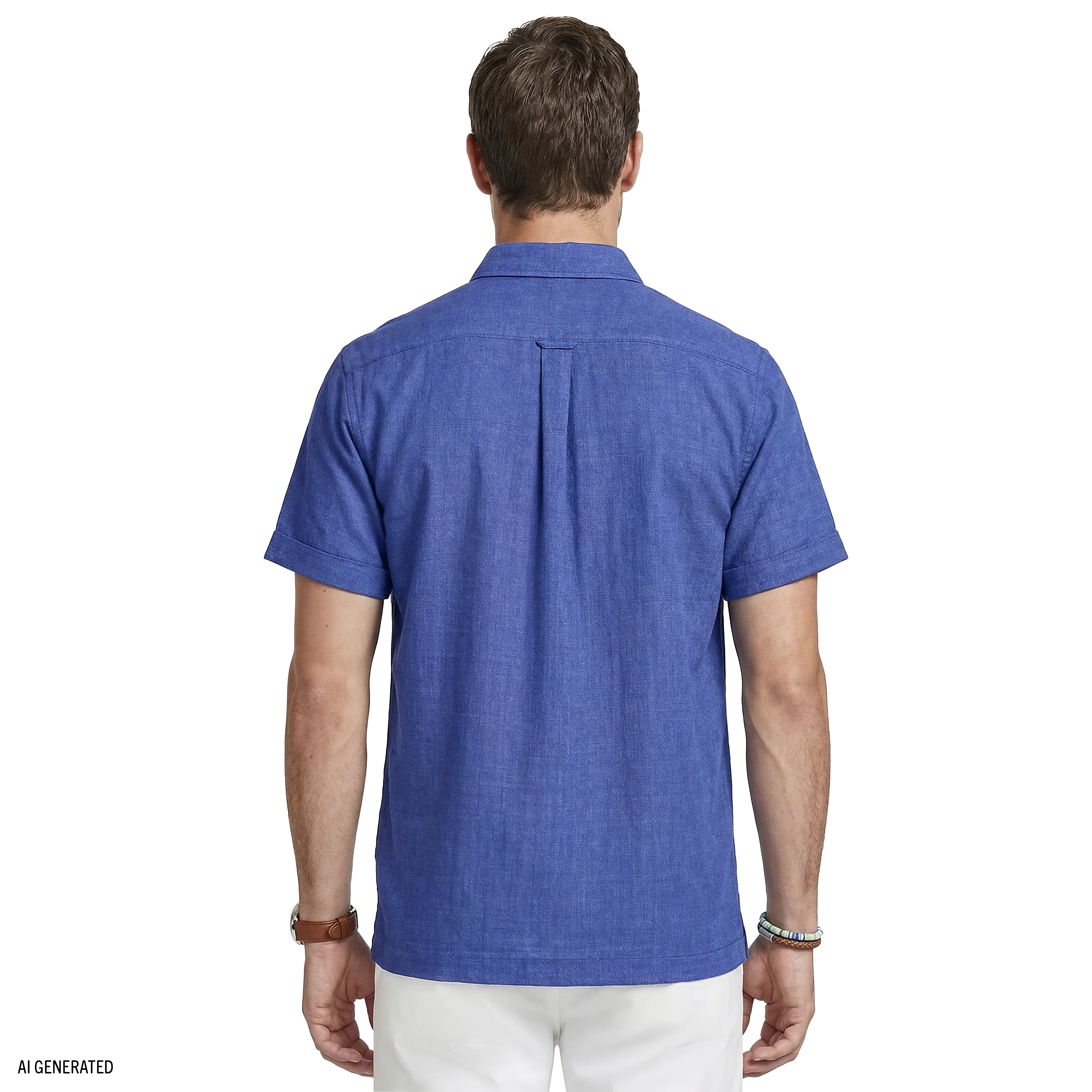 LUXURY S/S BUTTON-DOWN SHIRT - MEDIEVAL BLUE - Image 4
