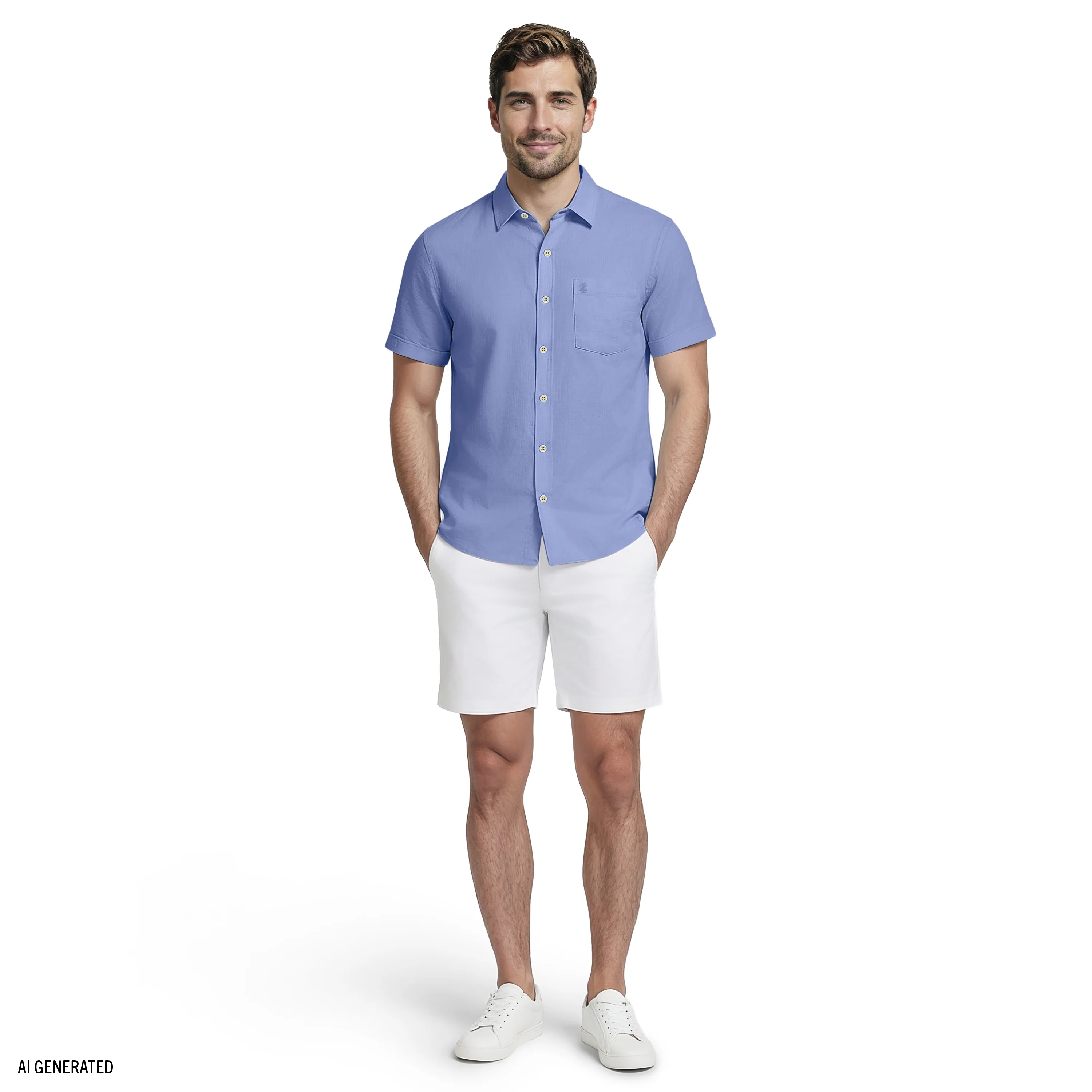 LUXURY S/S BUTTON-DOWN SHIRT - REGATTA - Image 2