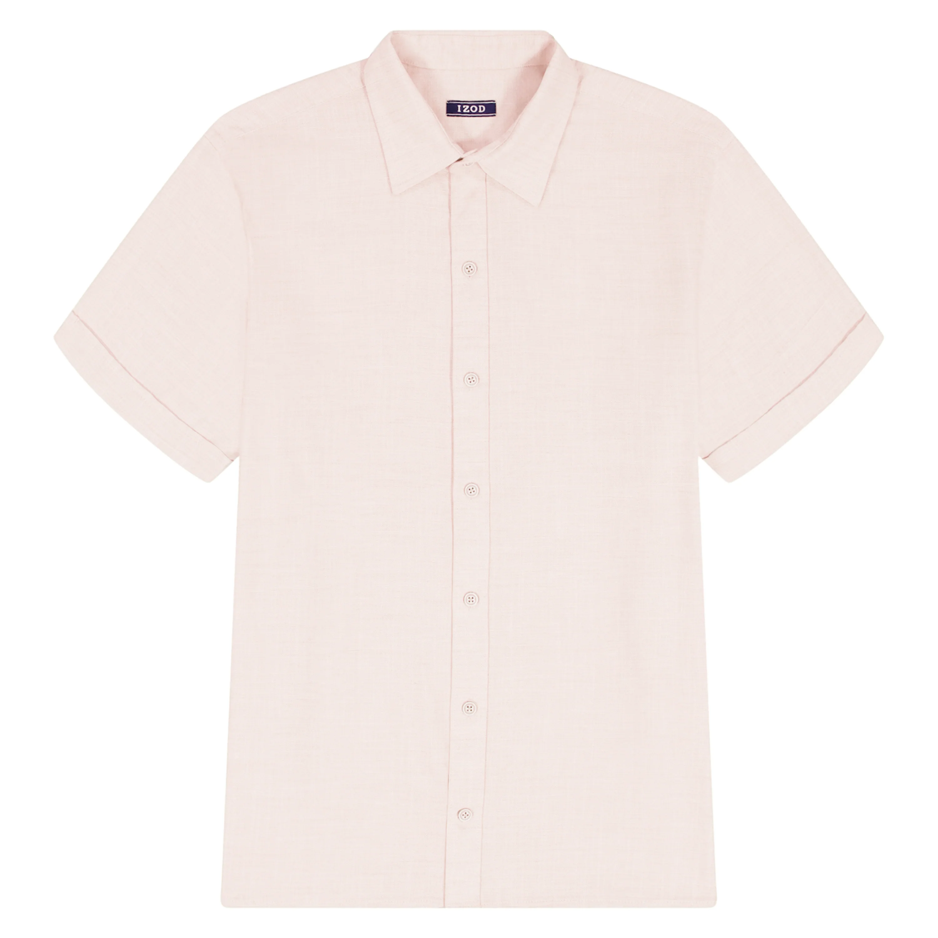 BIG & TALL LUXURY S/S BUTTON-DOWN SHIRT - CROCKERY - Image 5