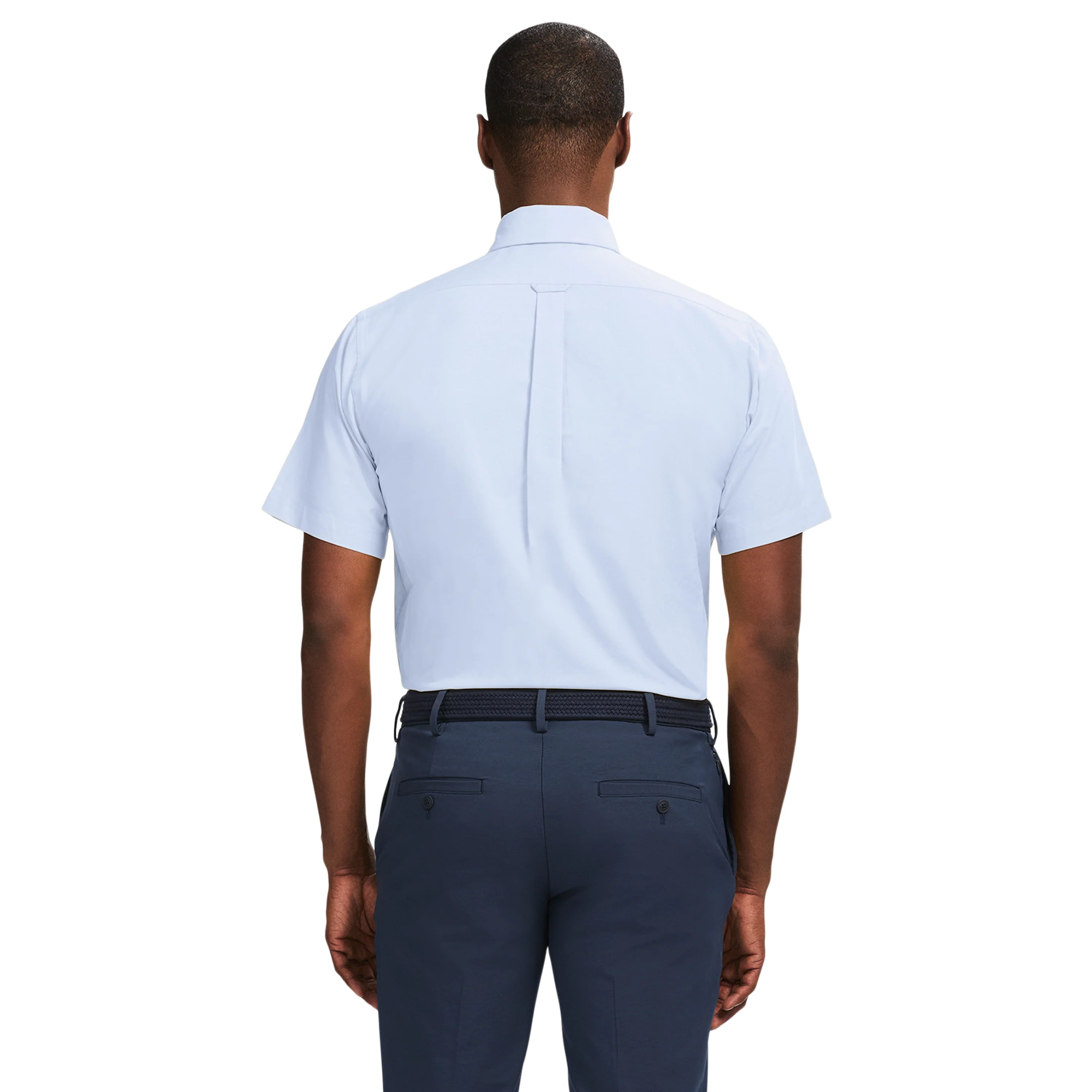 ALL-OVER STRETCH S/S BUTTON-DOWN DRESS SHIRT - GRAPE MIST - Image 4