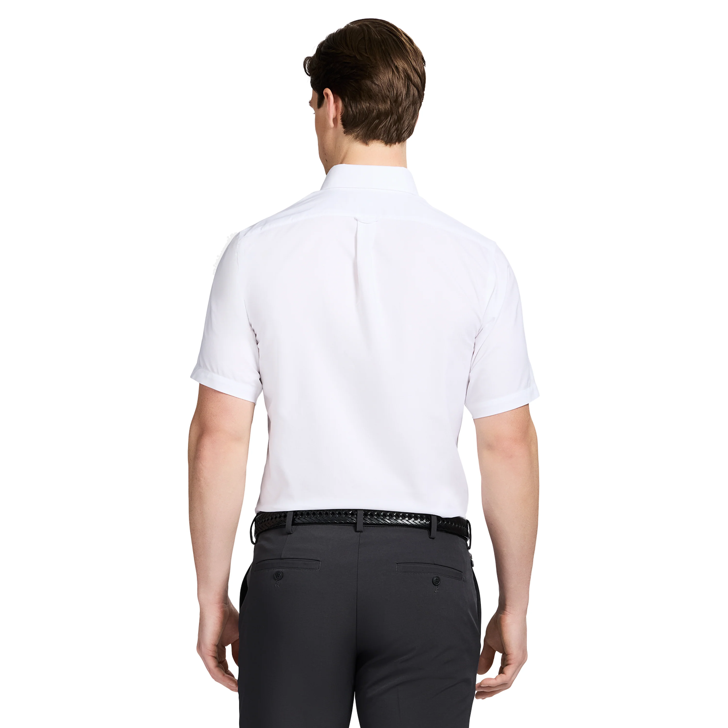 ALL-OVER STRETCH S/S BUTTON-DOWN DRESS SHIRT - BRIGHT WHITE - Image 4