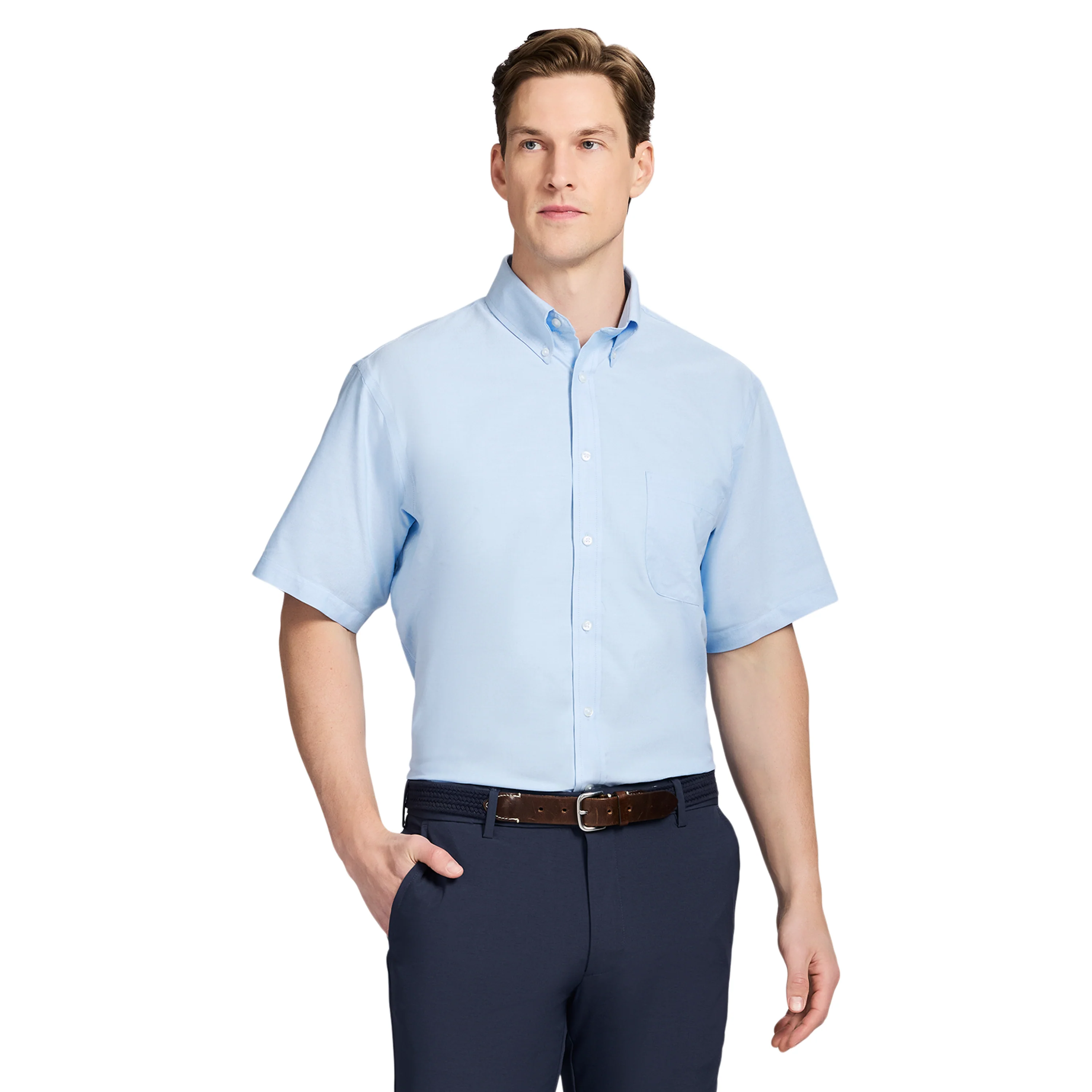 ALL-OVER STRETCH S/S BUTTON-DOWN DRESS SHIRT - ALL ABOARD - Image 2