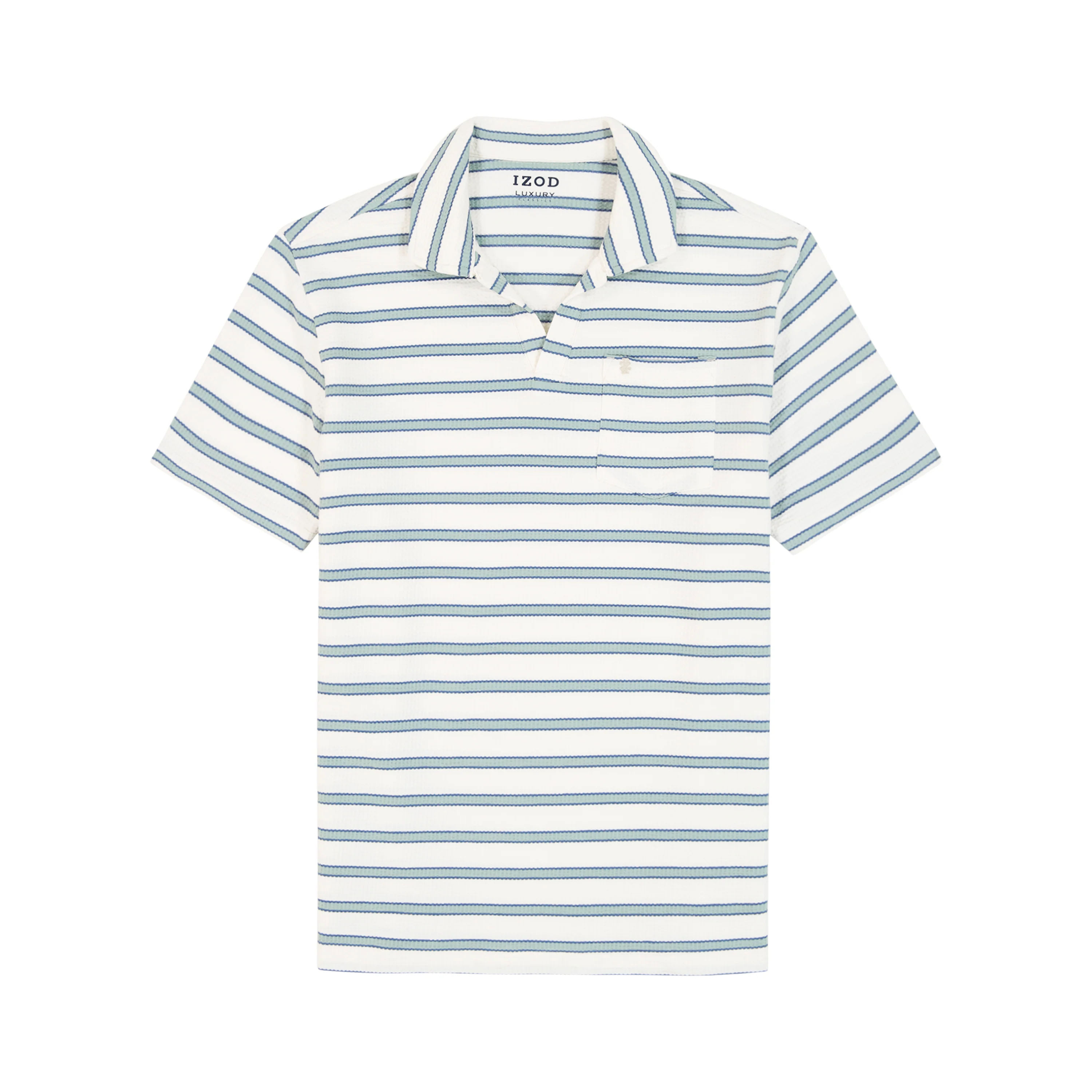 JOHNNY COLLAR TEXTURED KNIT POLO - EGRET - Image 5