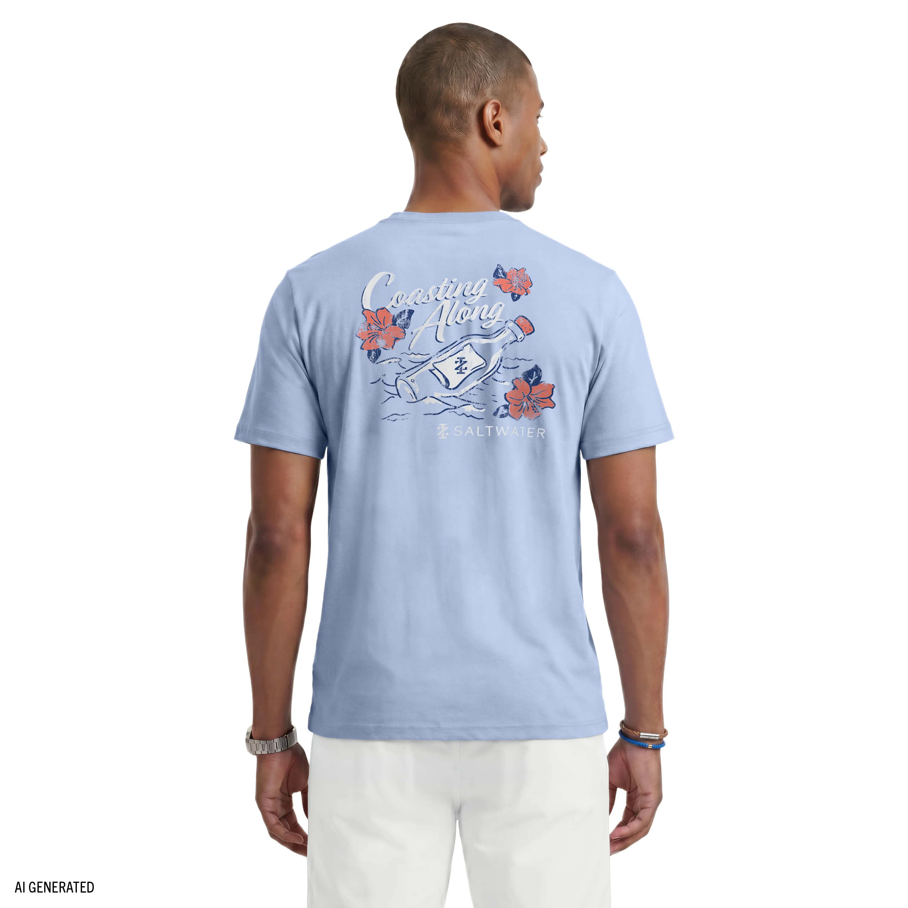 SALTWATER SHORT SLEEVE GRAPHIC TEE - NANTUCKET BREEZE - Image 2