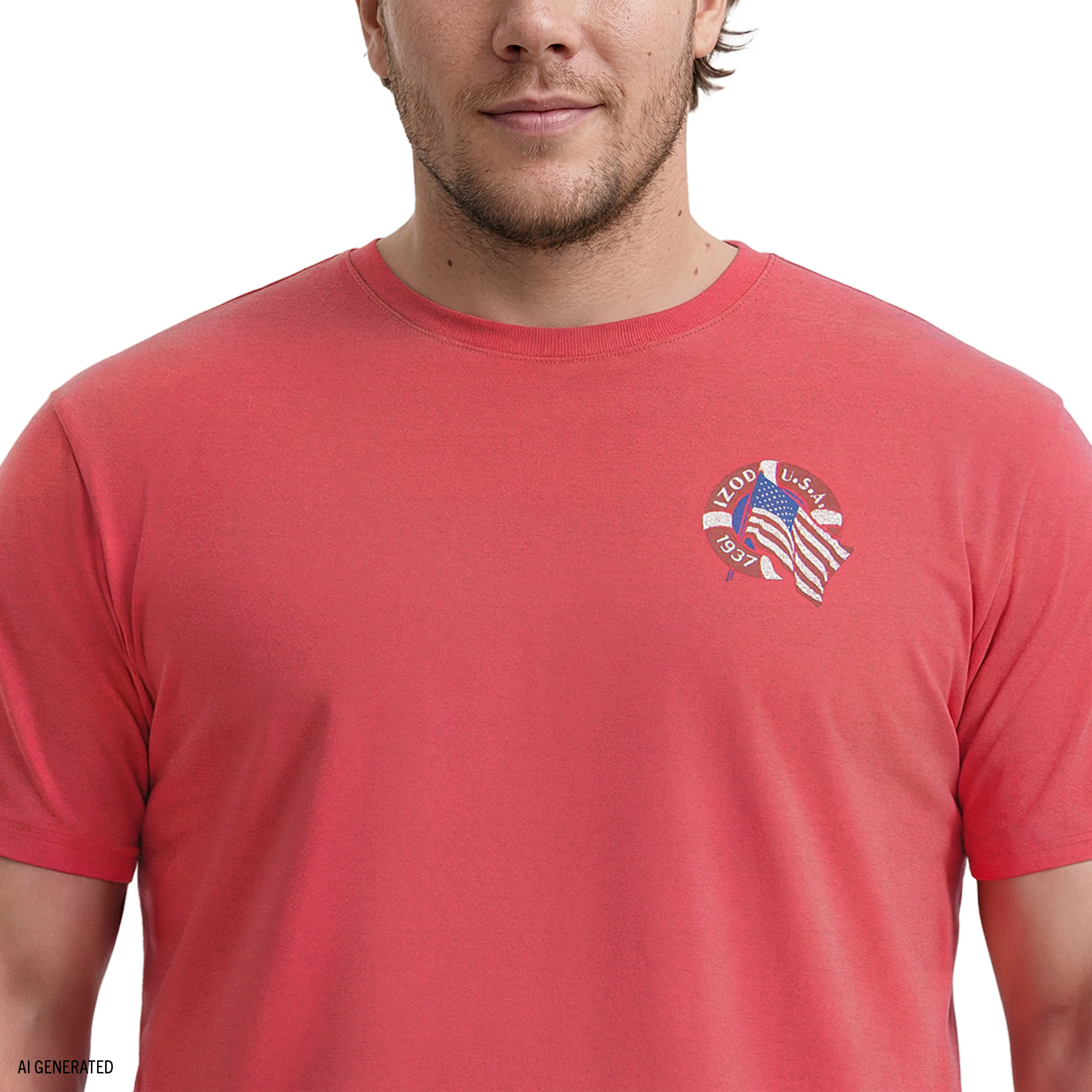 BIG & TALL SALTWATER SHORT SLEEVE GRAPHIC TEE - GARNET ROSE - Image 4