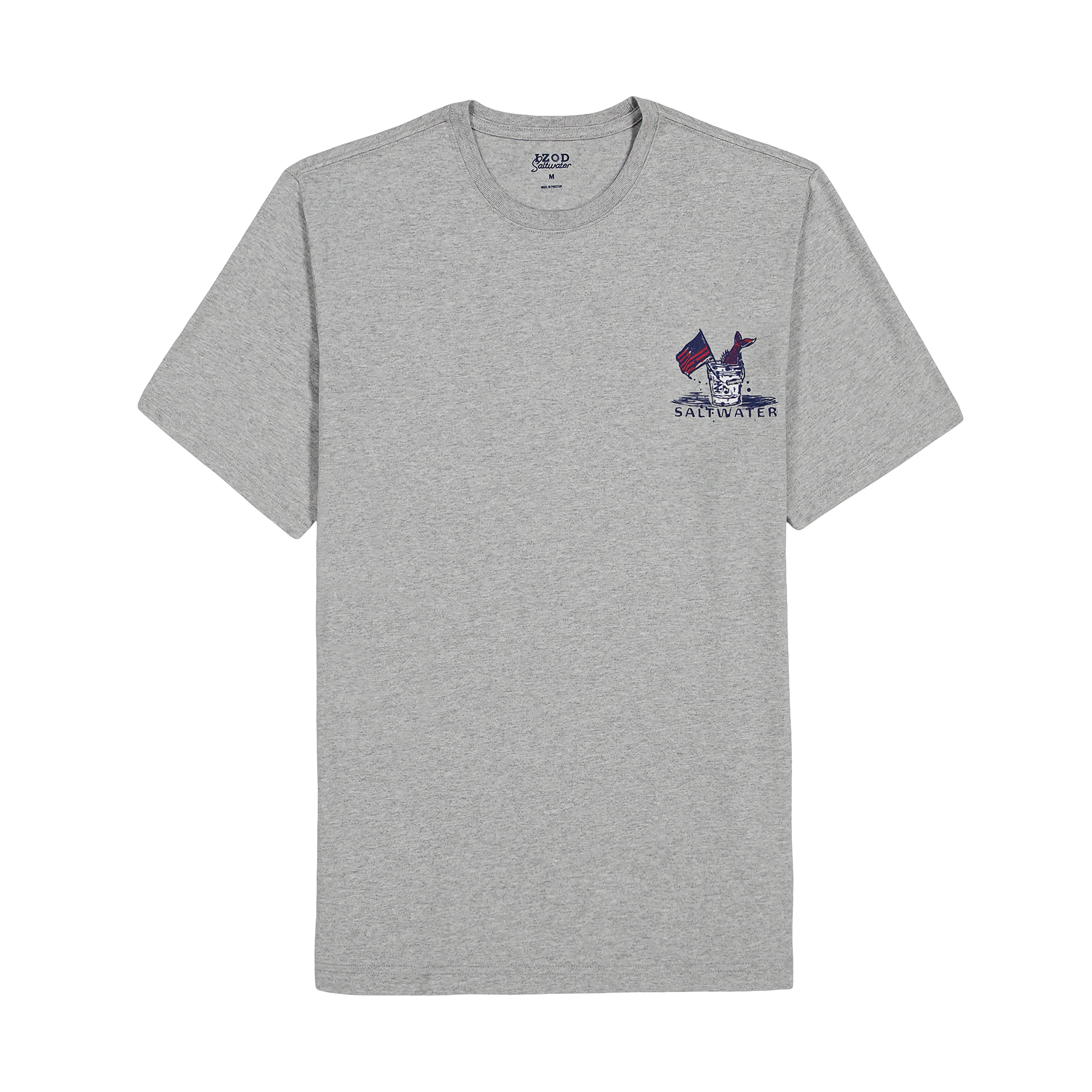 BIG & TALL SALTWATER SHORT SLEEVE GRAPHIC TEE - LT GREY HTHR - Image 4
