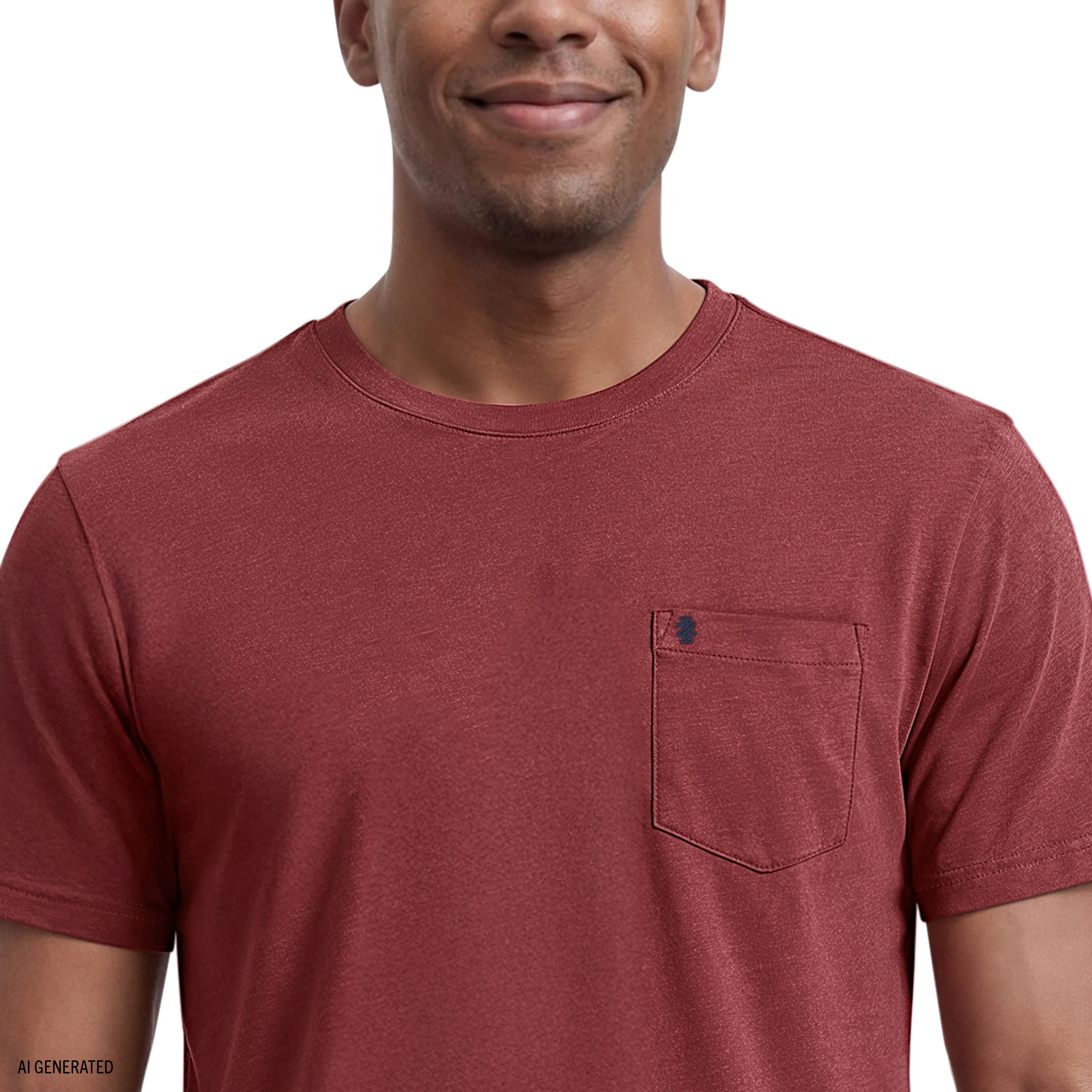 SALTWATER SOFT WASH POCKET CREW - SUNDRIED TOMATO - Image 3