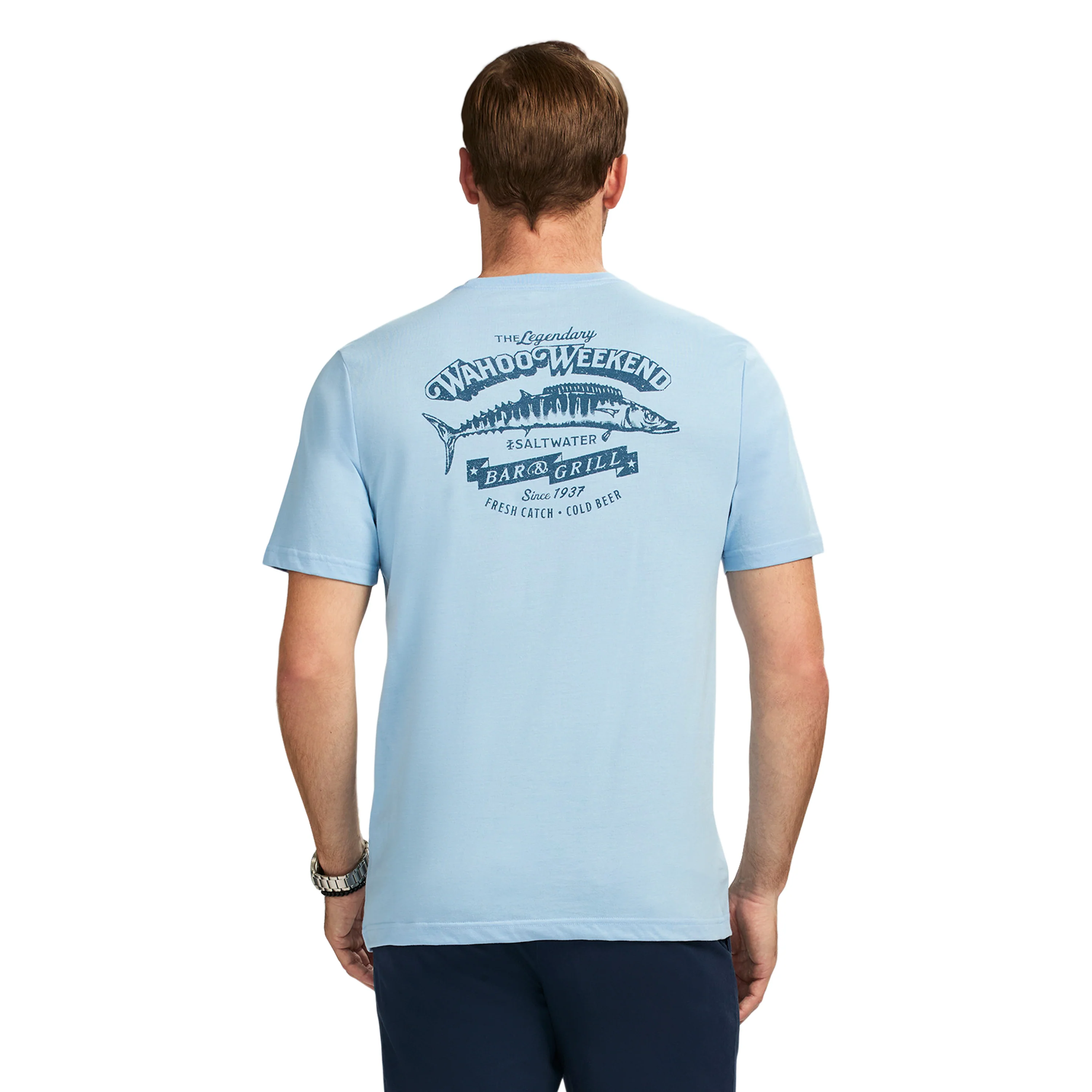 SALTWATER S/S GRAPHIC TEE - PLACID BLUE - Image 2