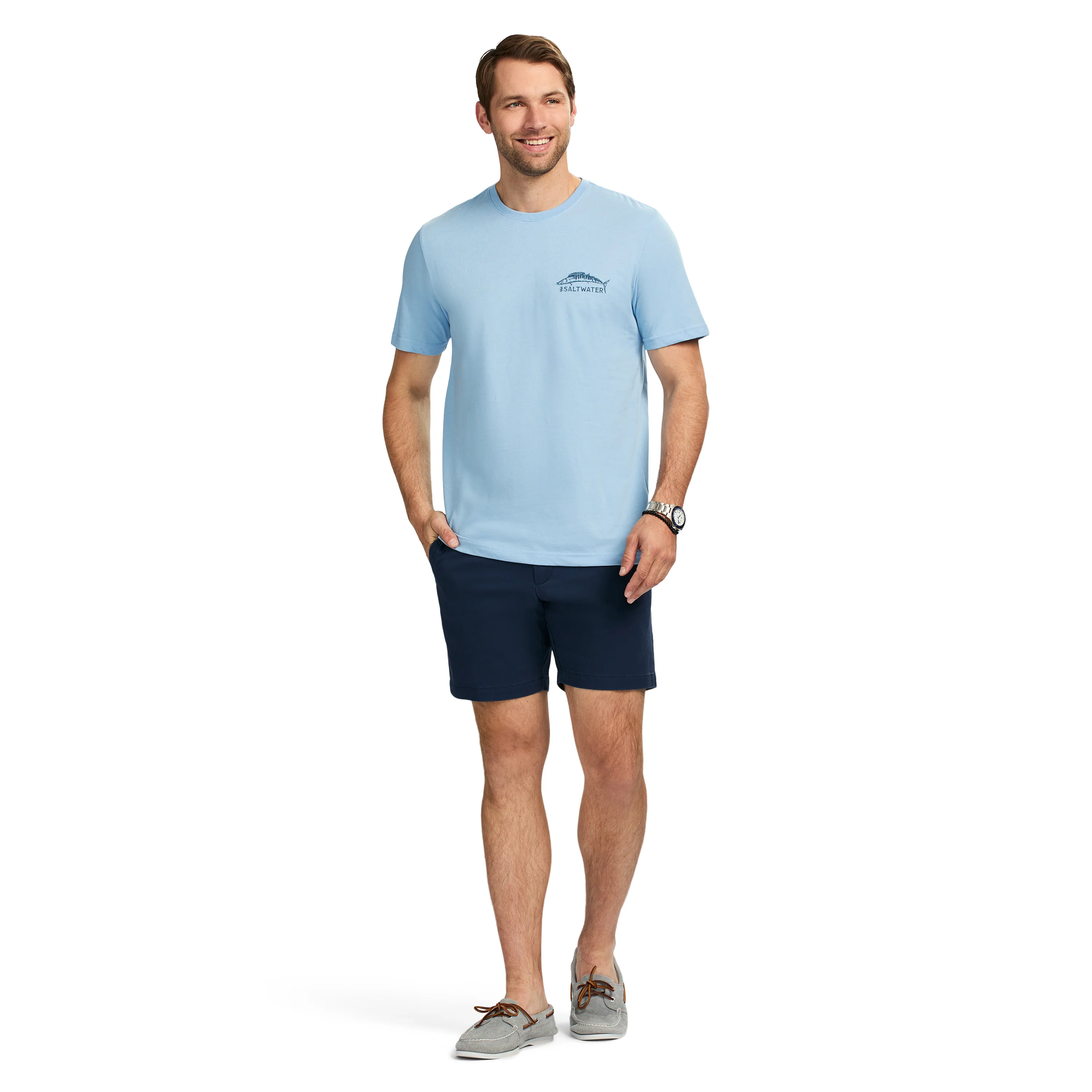 SALTWATER S/S GRAPHIC TEE - PLACID BLUE - Image 3