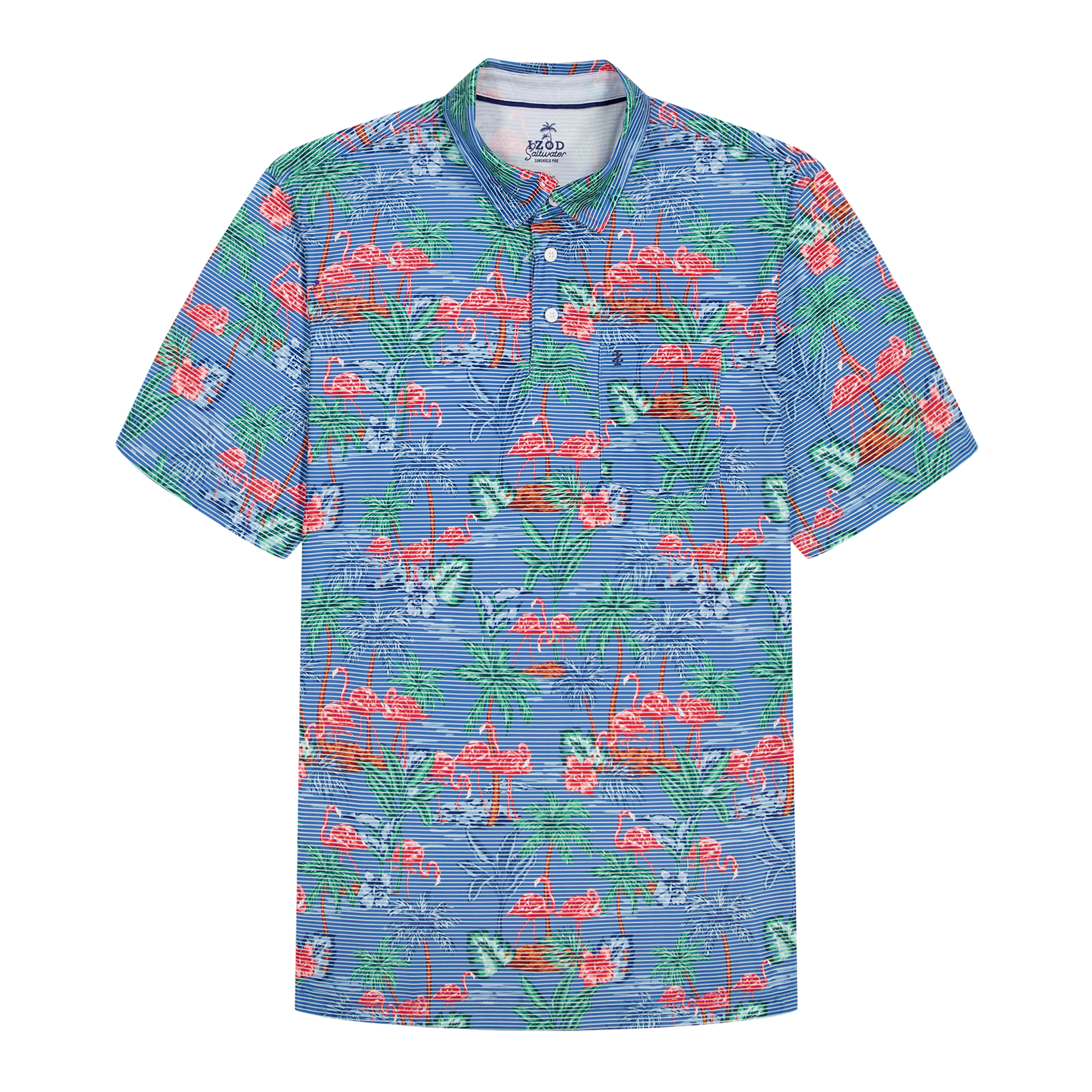 SUNSHIELD PERFORMANCE S/S PRINTED POLO - VALLARTA BLUE - Image 5