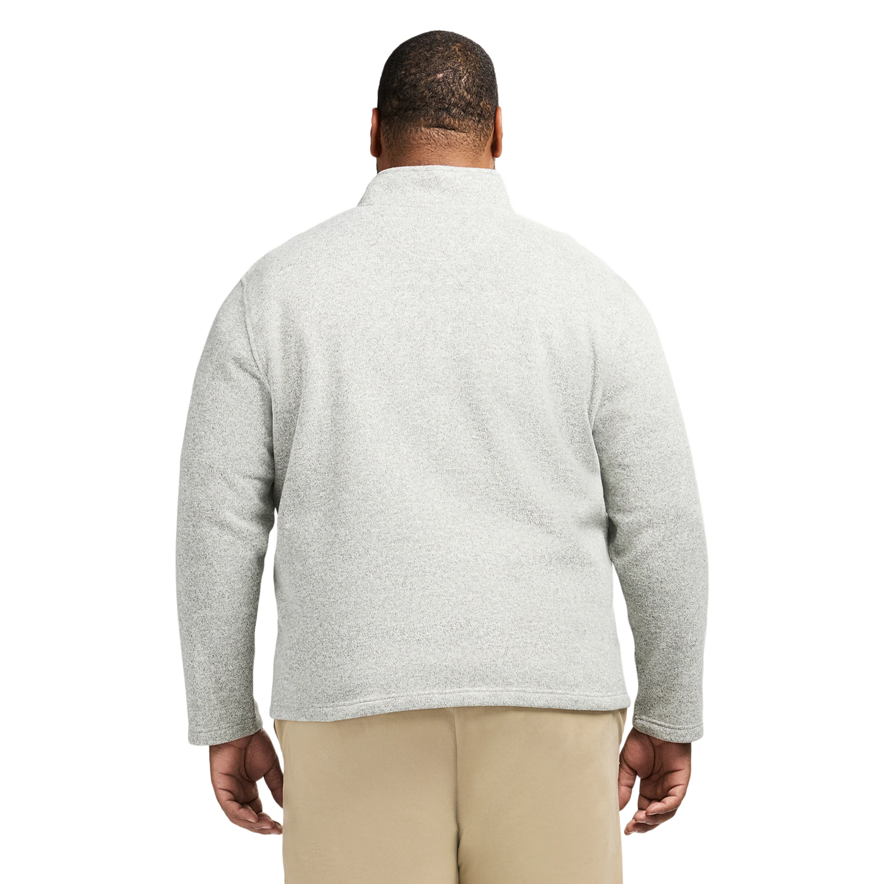 BIG & TALL THERMASOFT 1/4 ZIP FLEECE - LT GREY HTR - Image 3