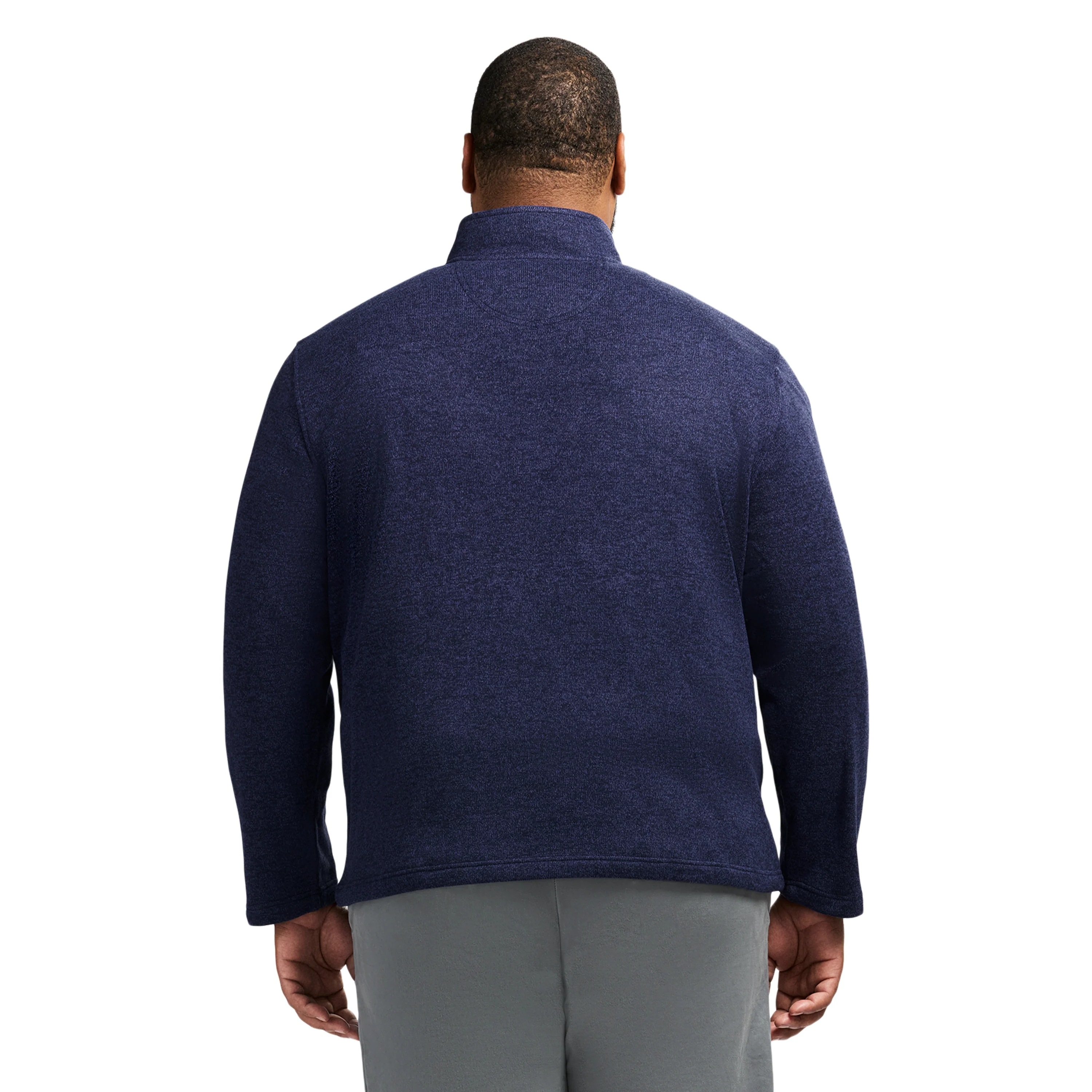 BIG & TALL THERMASOFT 1/4 ZIP FLEECE - NAVY BLAZER - Image 3