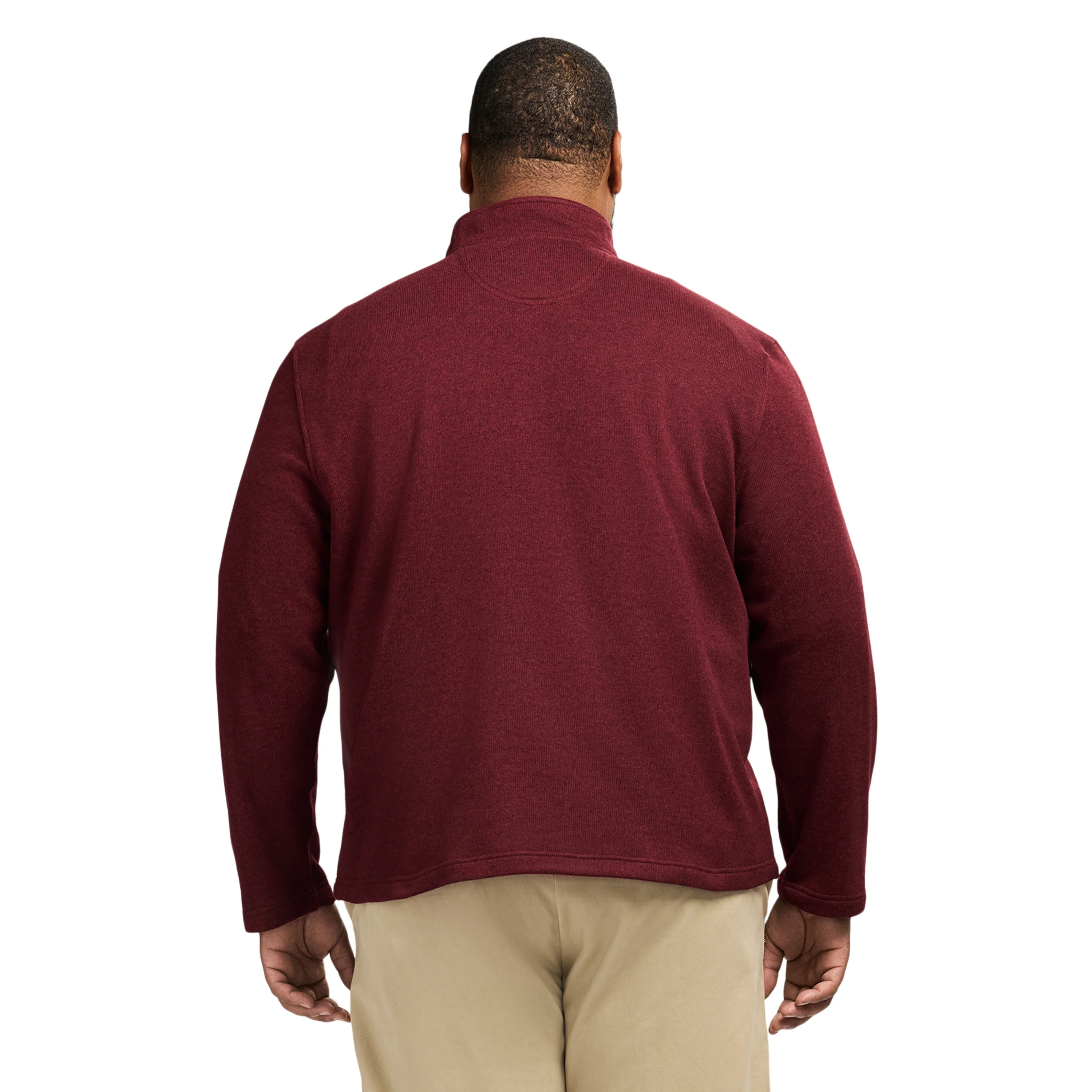 BIG & TALL THERMASOFT 1/4 ZIP FLEECE - VELVET MAROON - Image 3