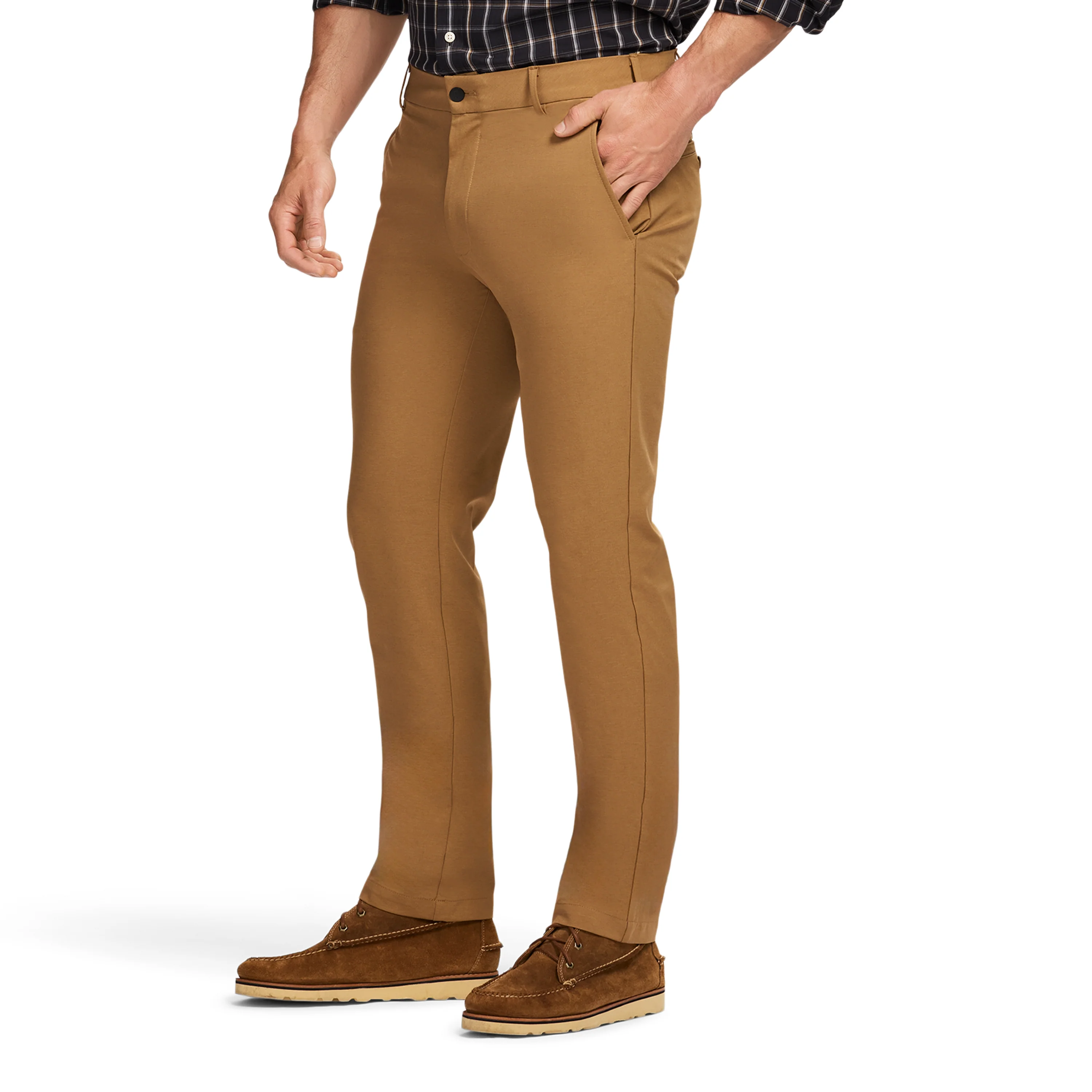 TRAVELER FLAT FRONT CHINO - COGNAC HTHR - Image 3