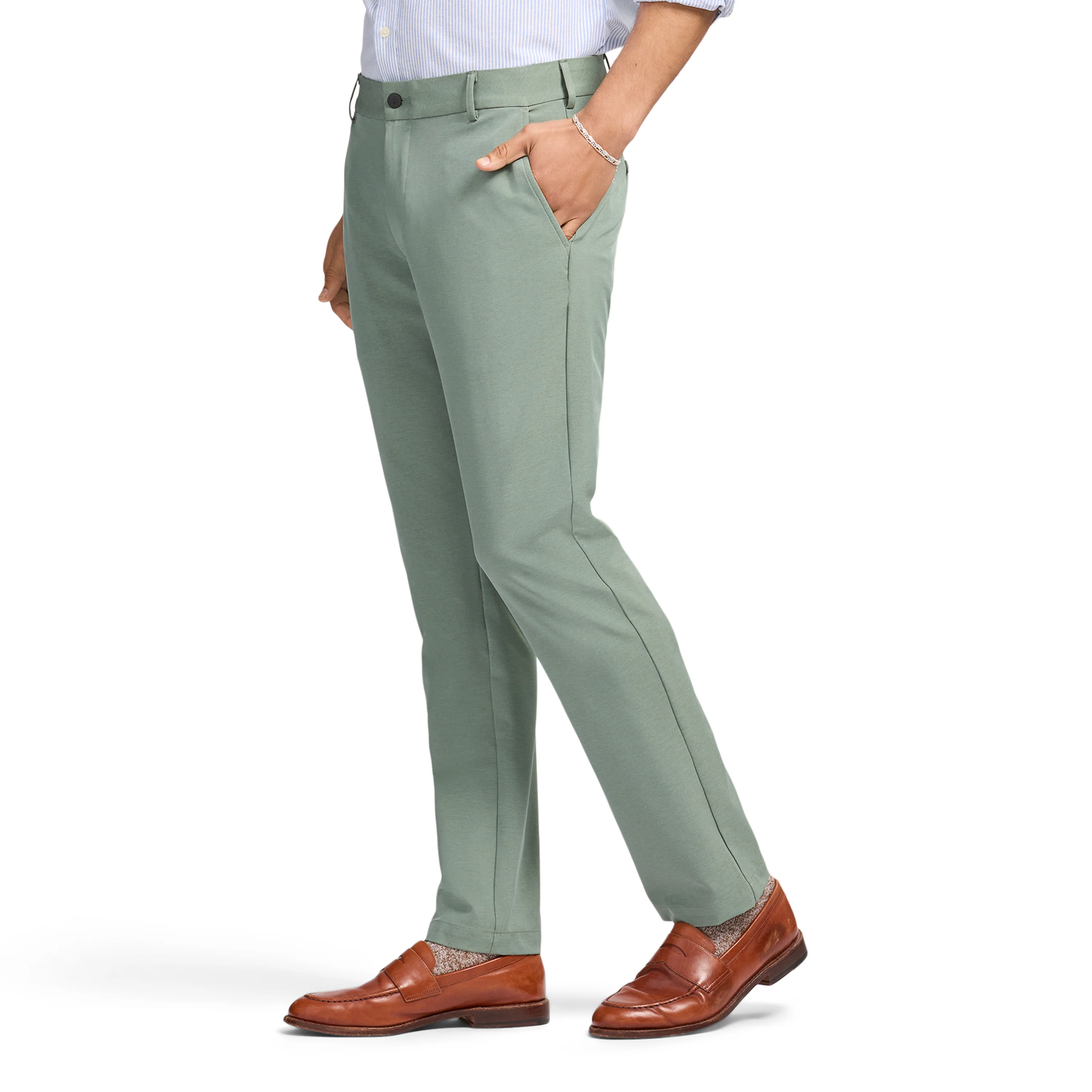 TRAVELER FLAT FRONT CHINO - LAUREL WREATH HTHR - Image 3